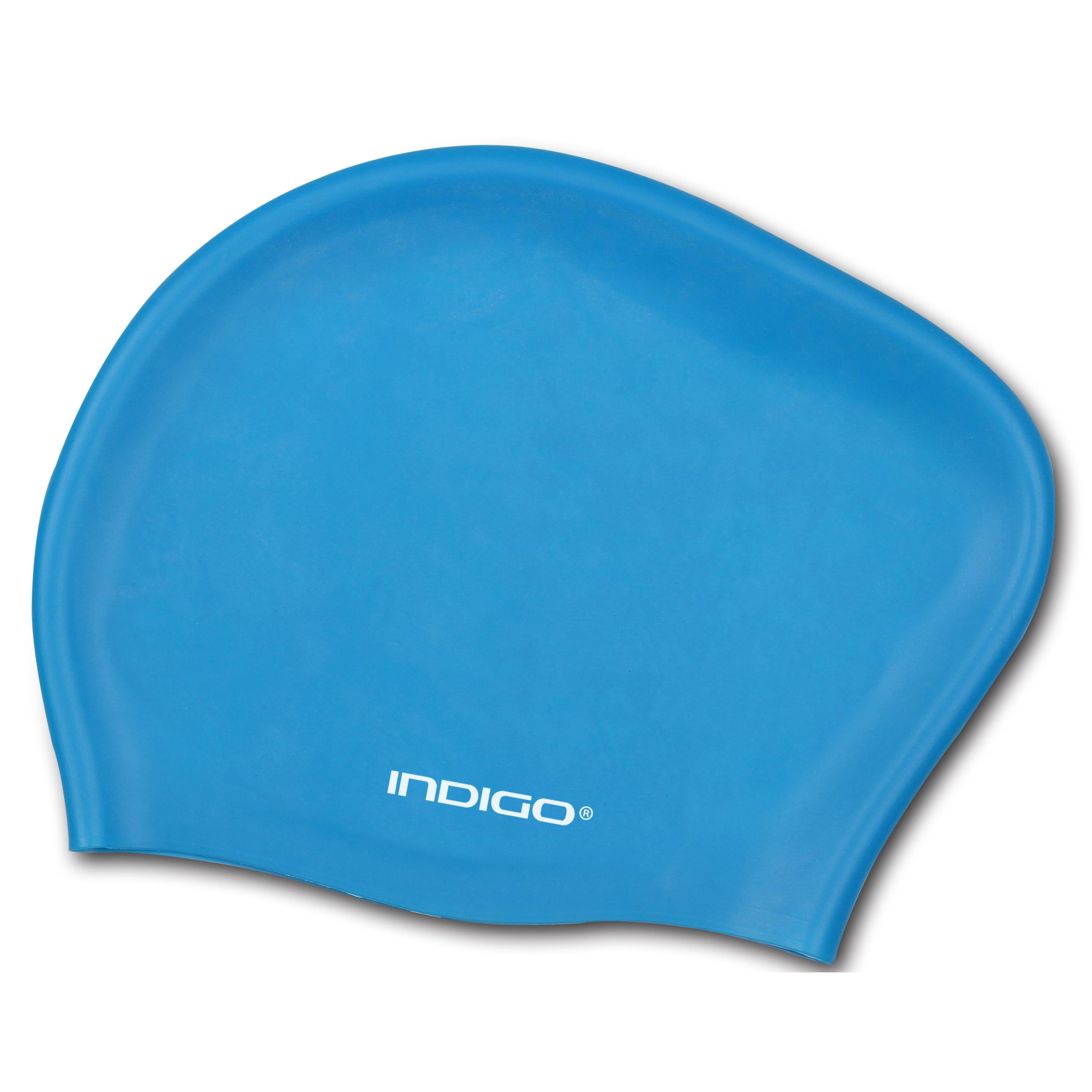INDIGO Silicone Swimming Cap for Long Hair