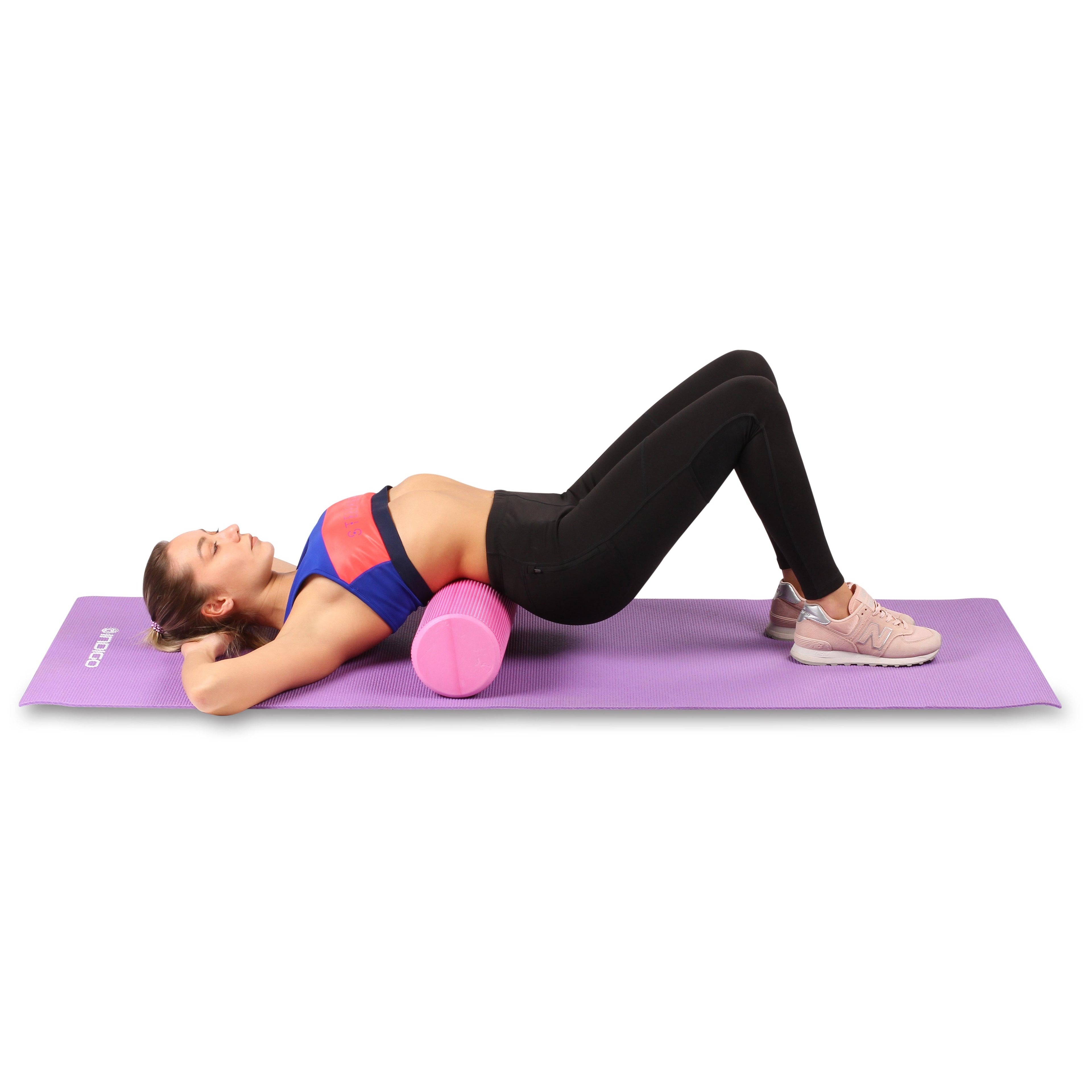 INDIGO Round Foam Roller for Muscle Massage and Yoga 45*15 cm
