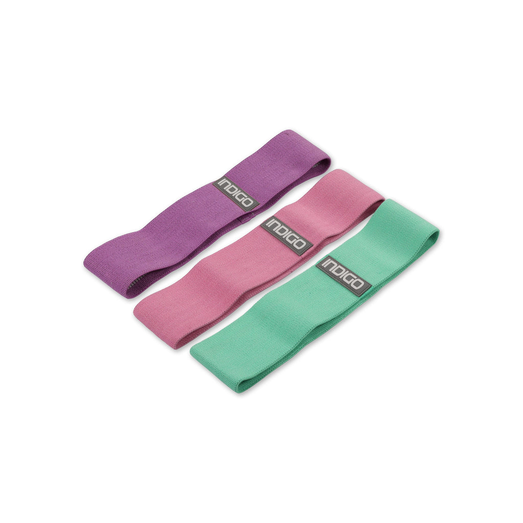 INDIGO Fabric Elastic Bands with 3 Resistance Levels 
