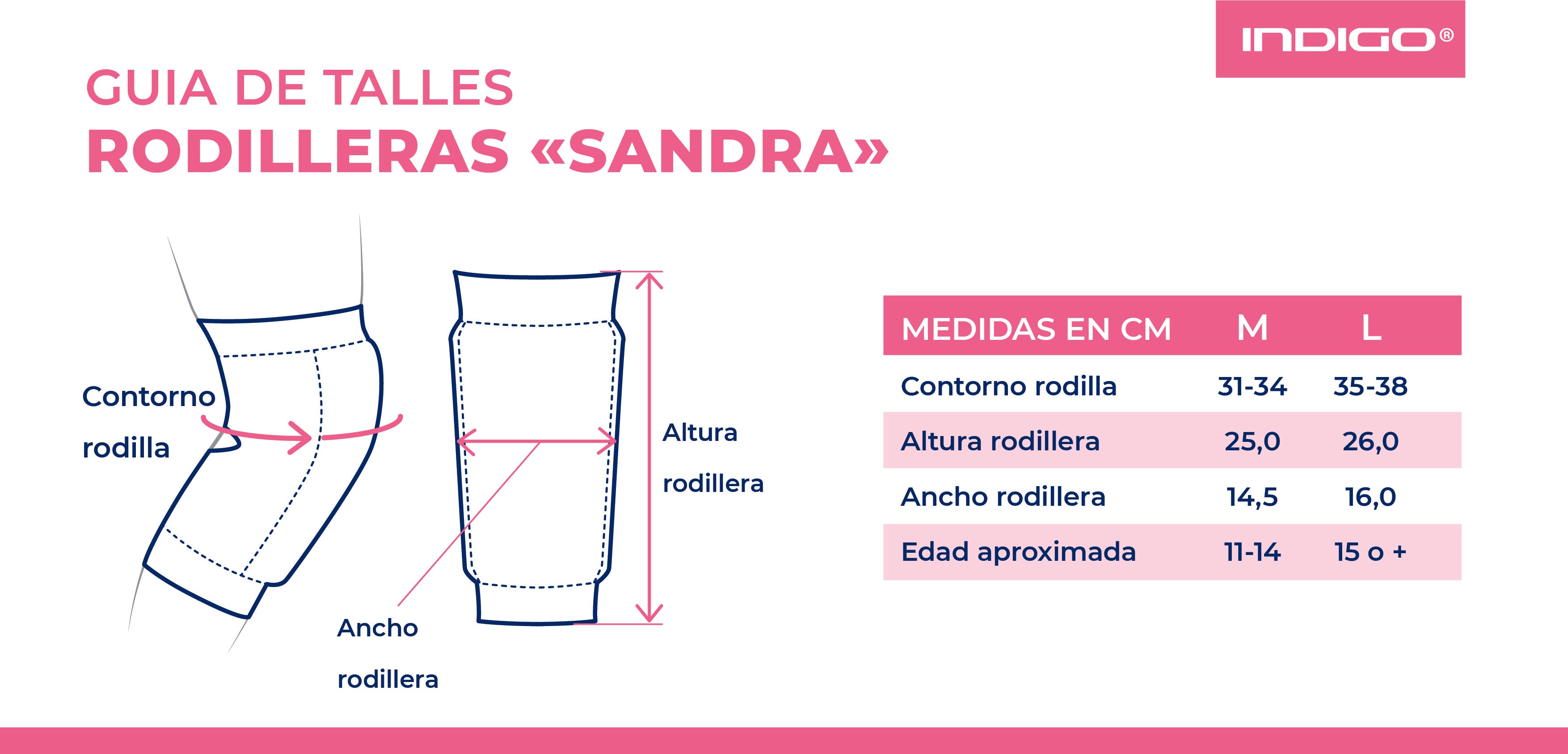 Long and Reinforced Gymnastics and Dance Knee Pads SANDRA INDIGO