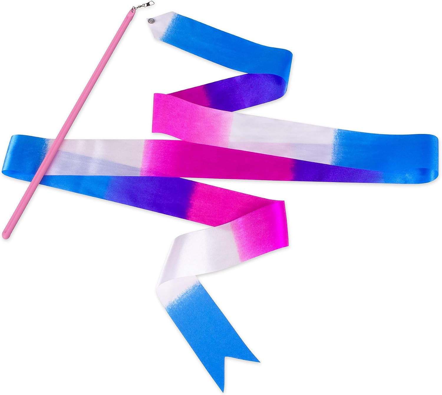 Short rhythmic gymnastics practice ribbon 2 m with rod