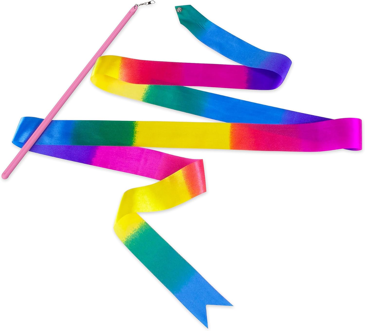 Short rhythmic gymnastics practice ribbon 2 m with rod