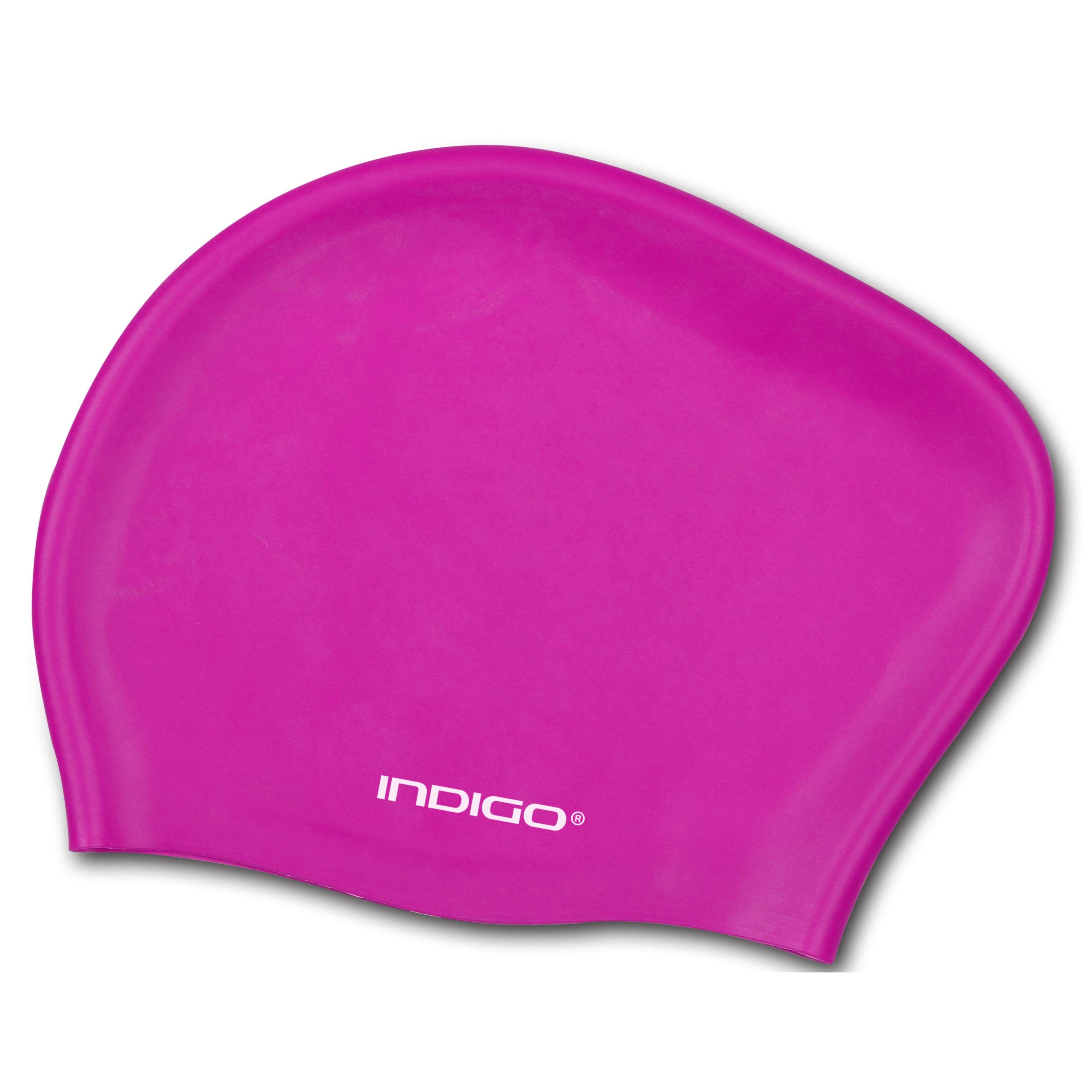 INDIGO Silicone Swimming Cap for Long Hair