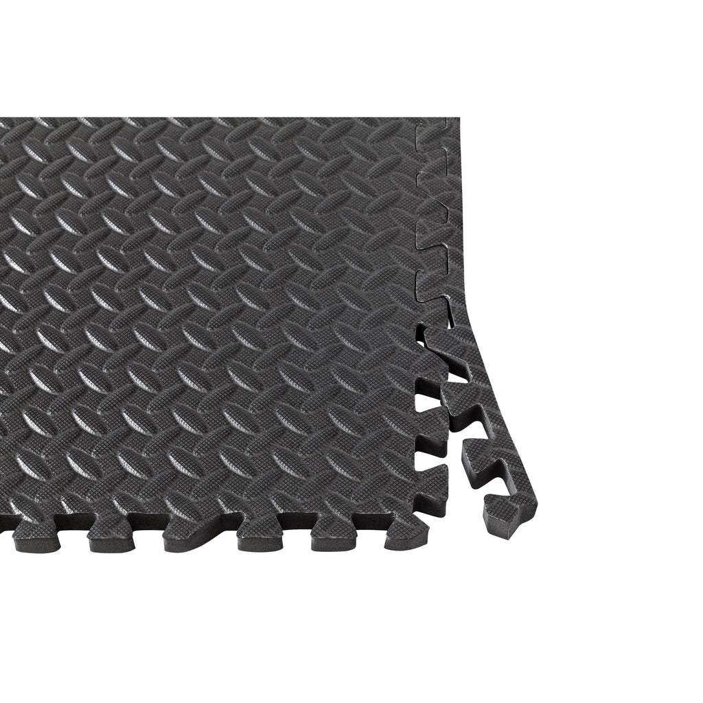 INDIGO Puzzle Gym Exercise and Fitness Mat, 4 Units, 60*60*2 cm, Black