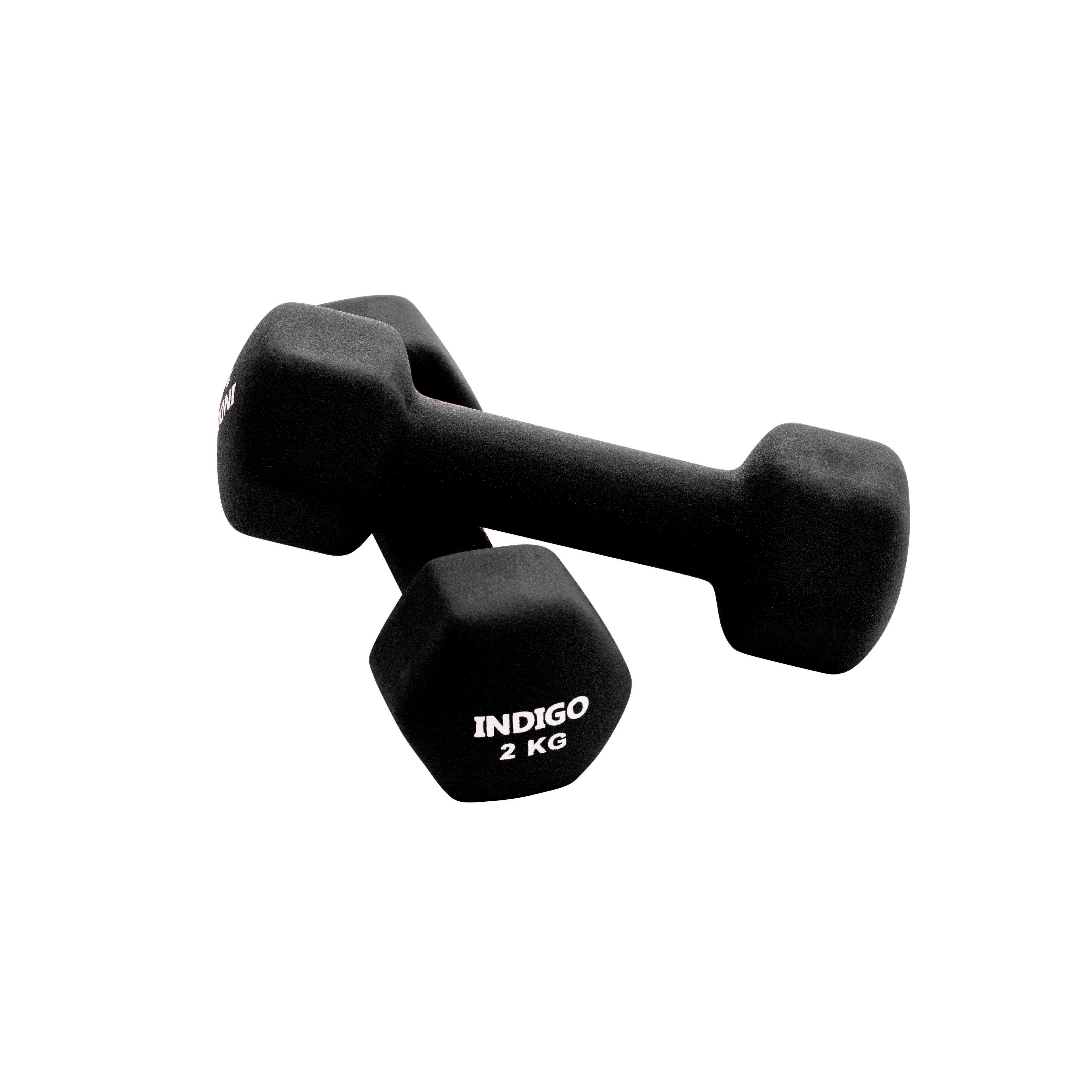 INDIGO Neoprene Hexagonal Dumbbells