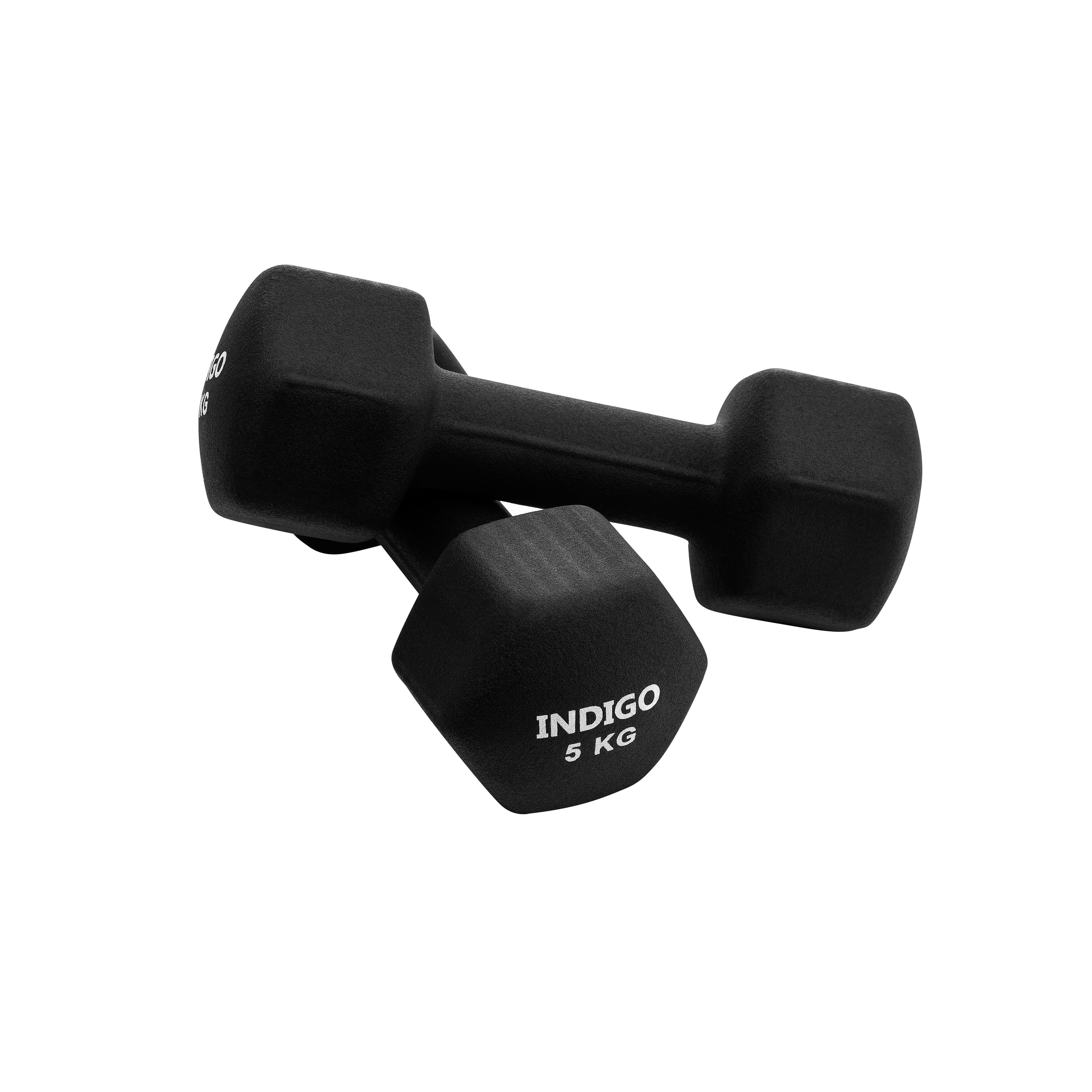 INDIGO Neoprene Hexagonal Dumbbells