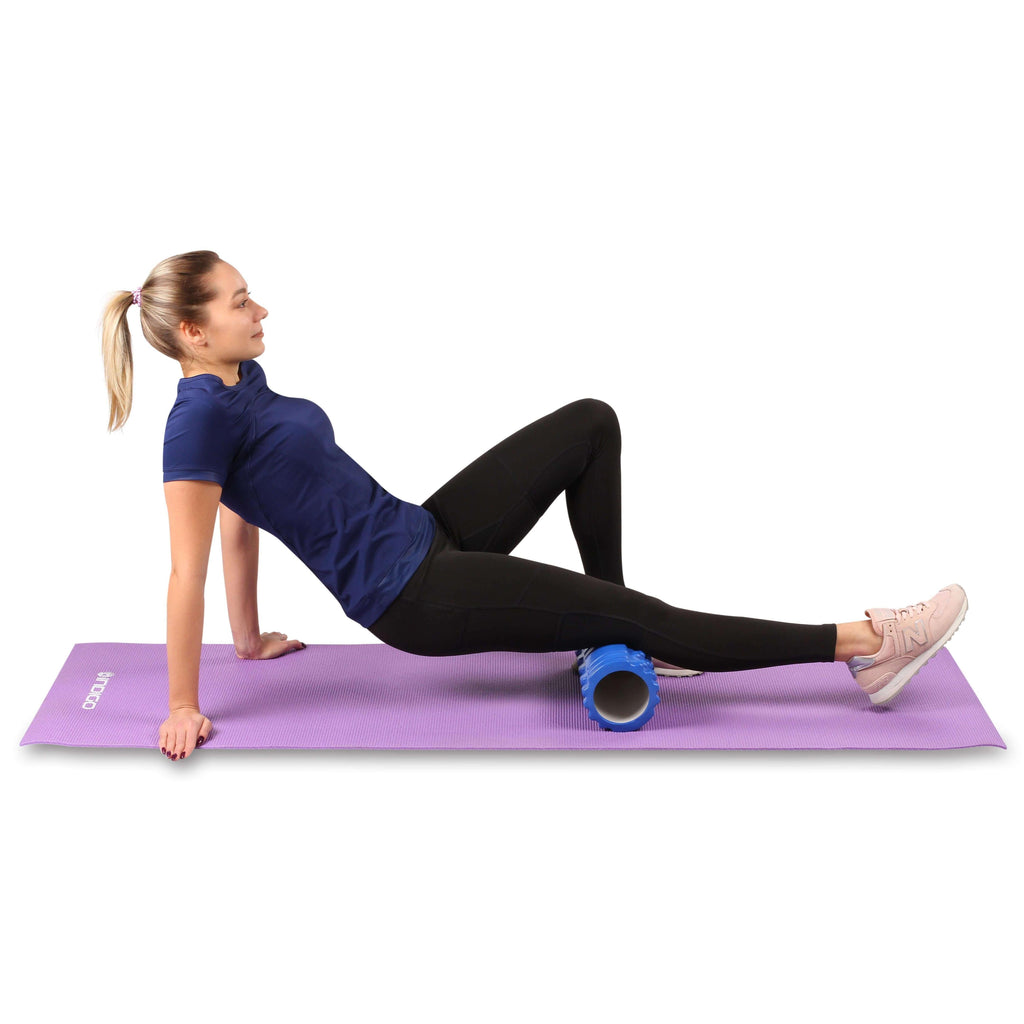 Round Foam Roller for Muscle Massage and Yoga PVC INDIGO 33*14 cm Multicolor