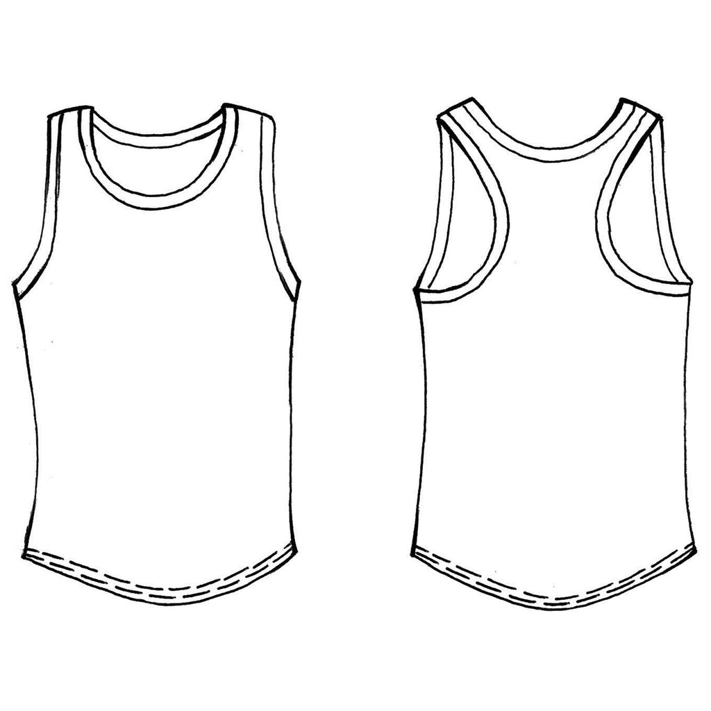 INDIGO Black-Fuchsia Trim Tank Top