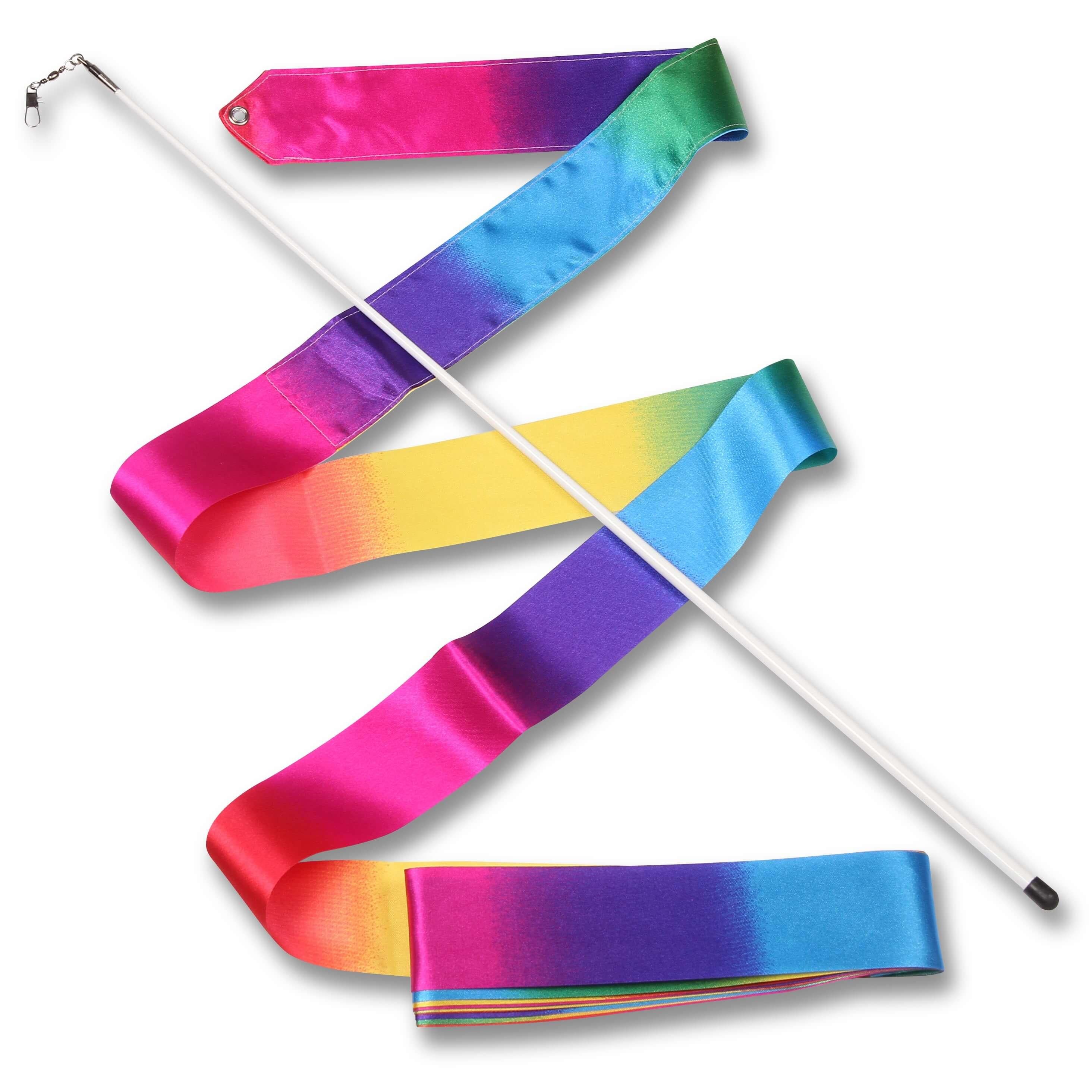 Rhythmic Gymnastics Ribbon with Rod 56 cm Rainbow