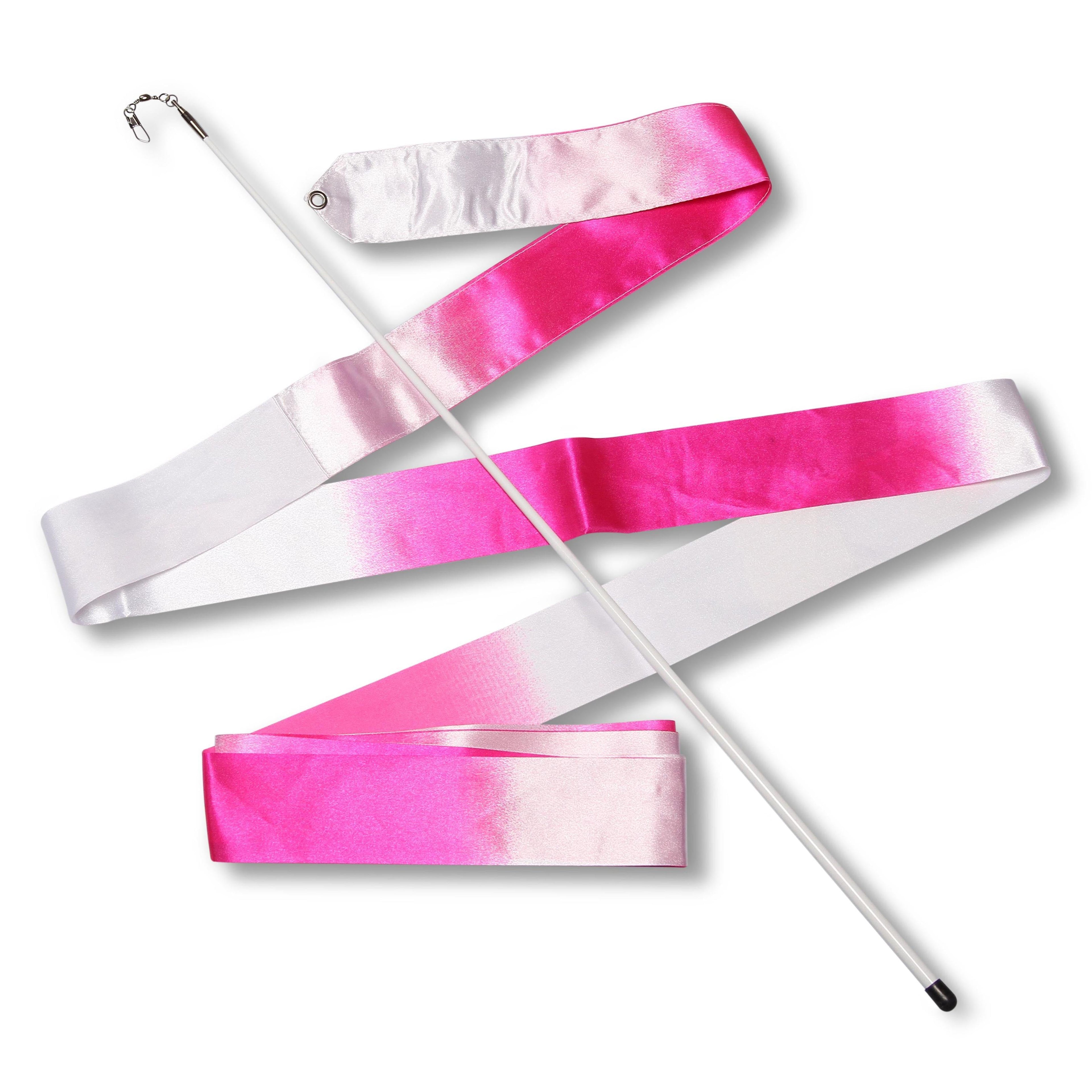 Rhythmic Gymnastics Ribbon with Rod 56 cm INDIGO White-Pink
