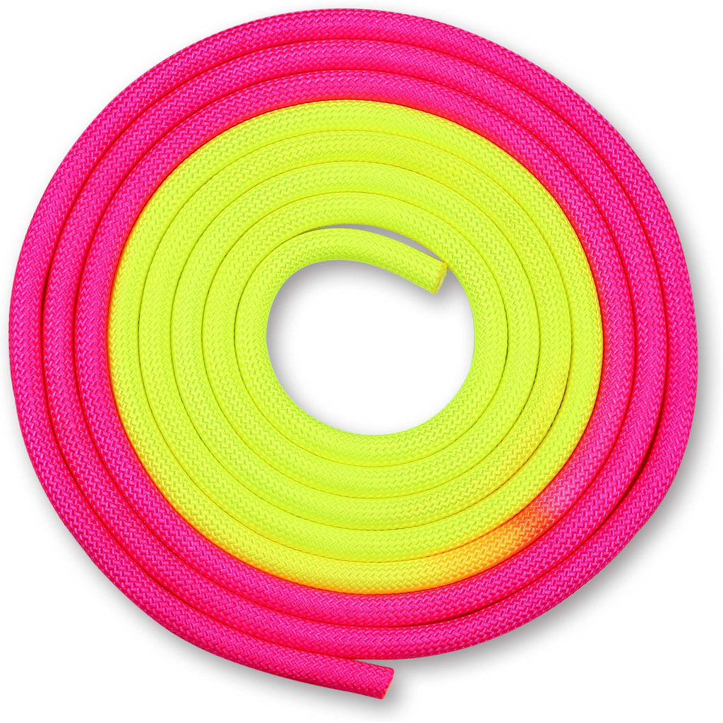 Weighted Rhythmic Gymnastics Rope 165g INDIGO Bicolor 3m Yellow-Pink