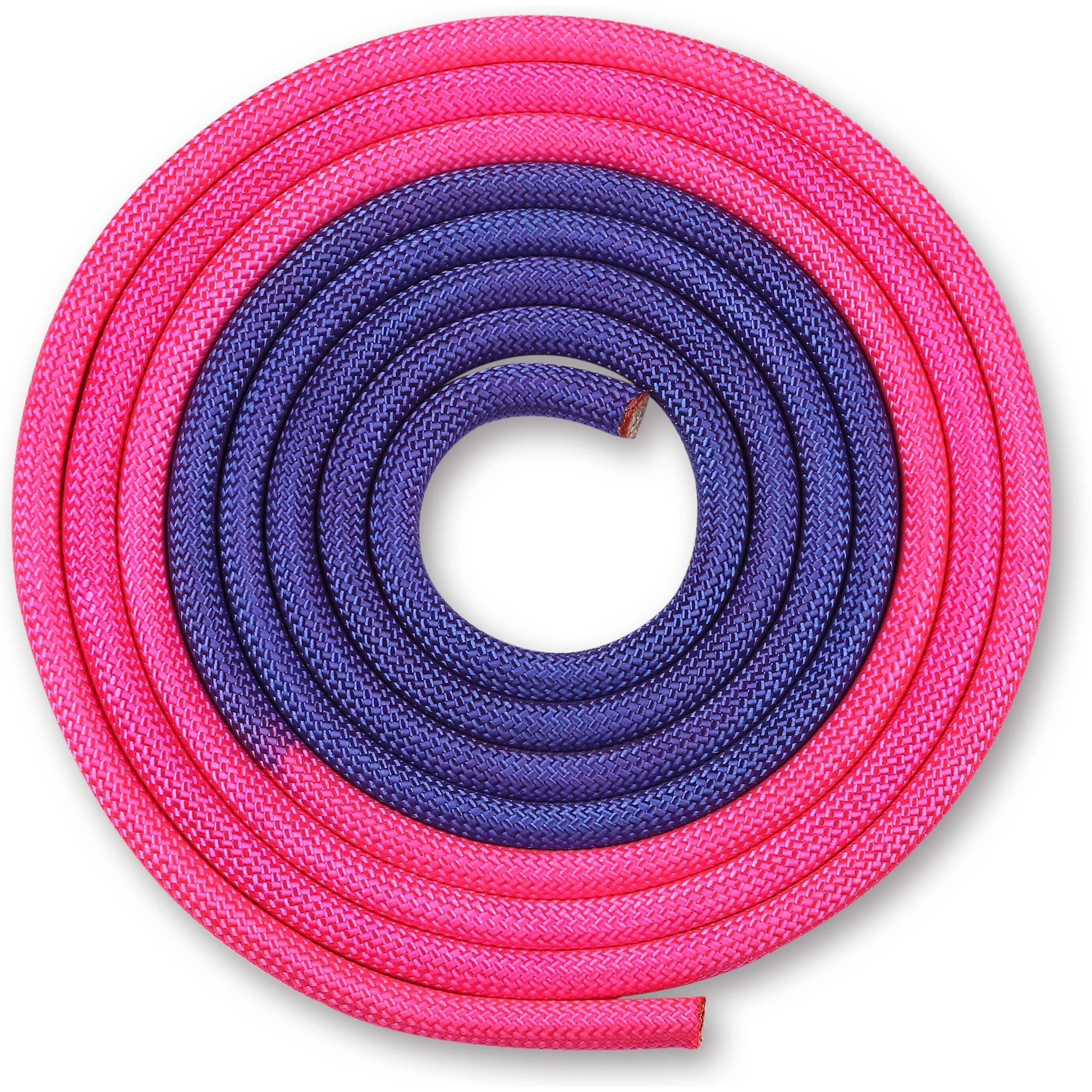 Weighted Rhythmic Gymnastics Rope 165g INDIGO Bicolor 3m Violet-Pink