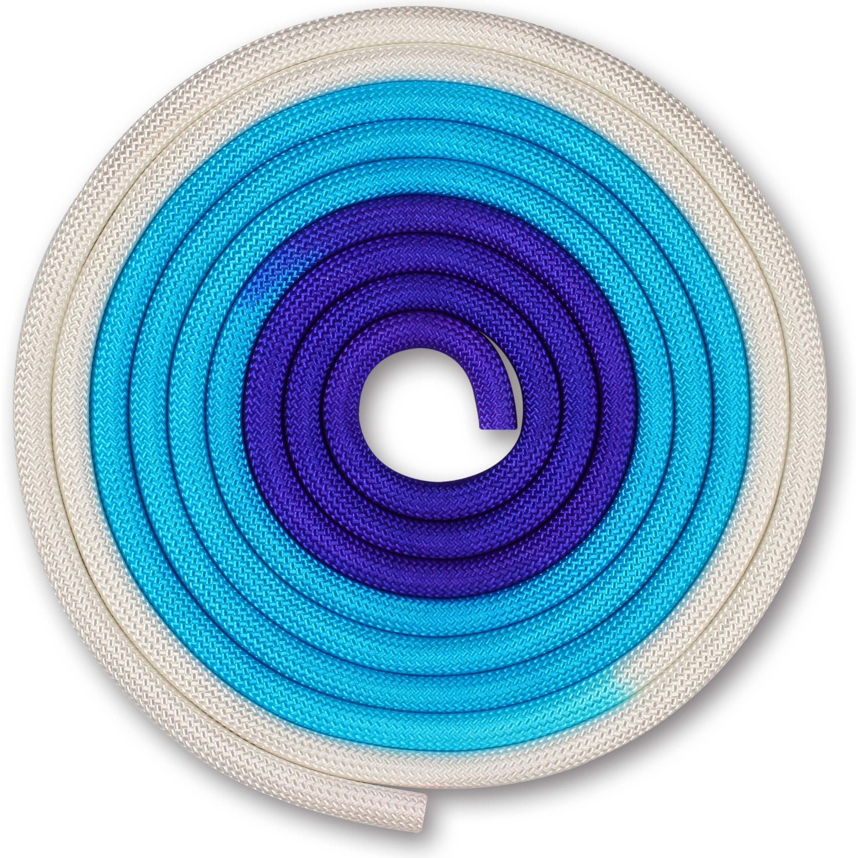 Weighted Rhythmic Gymnastics Rope 165g INDIGO Tricolor 3m White-Blue-Violet