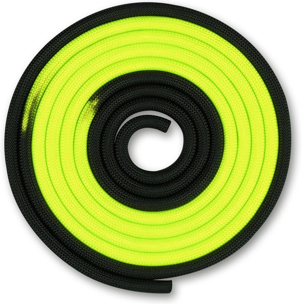 Weighted Rhythmic Gymnastics Rope 165g INDIGO Bicolor 3m Black-Lemon