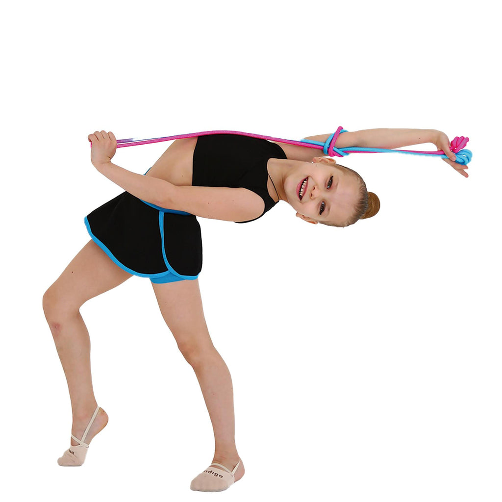 Weighted Rhythmic Gymnastics Rope 165g INDIGO Bicolor 3m Yellow-Blue