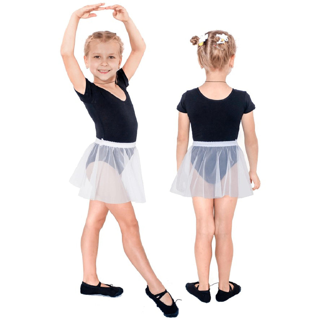 INDIGO White Mesh Fabric Rhythmic Gymnastics Skirt