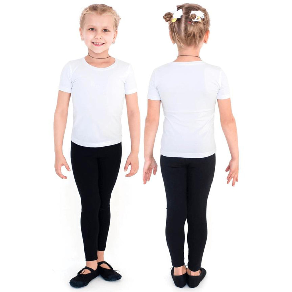 INDIGO Black Cotton Leggings for Rhythmic Gymnastics