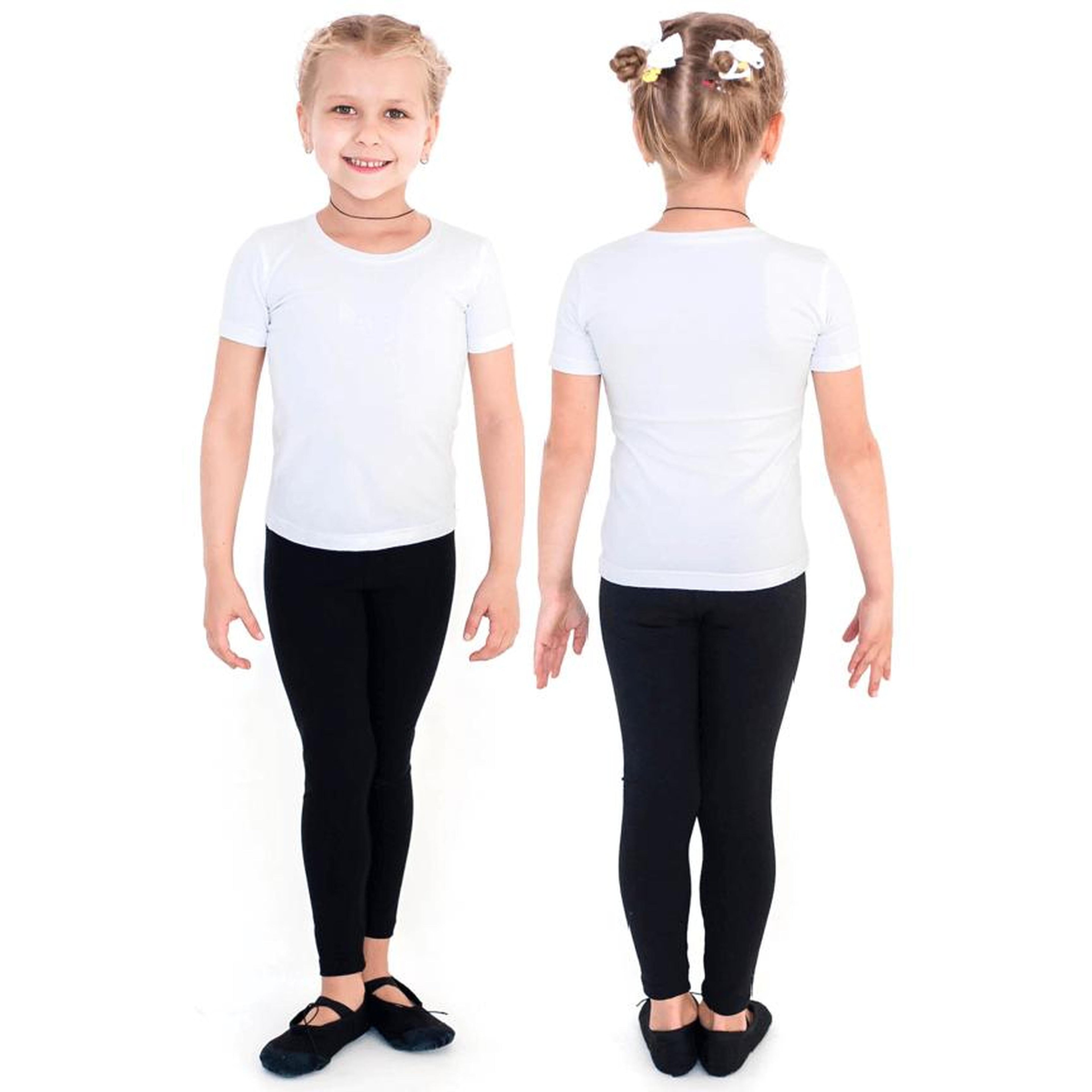 INDIGO Black Cotton Leggings for Rhythmic Gymnastics