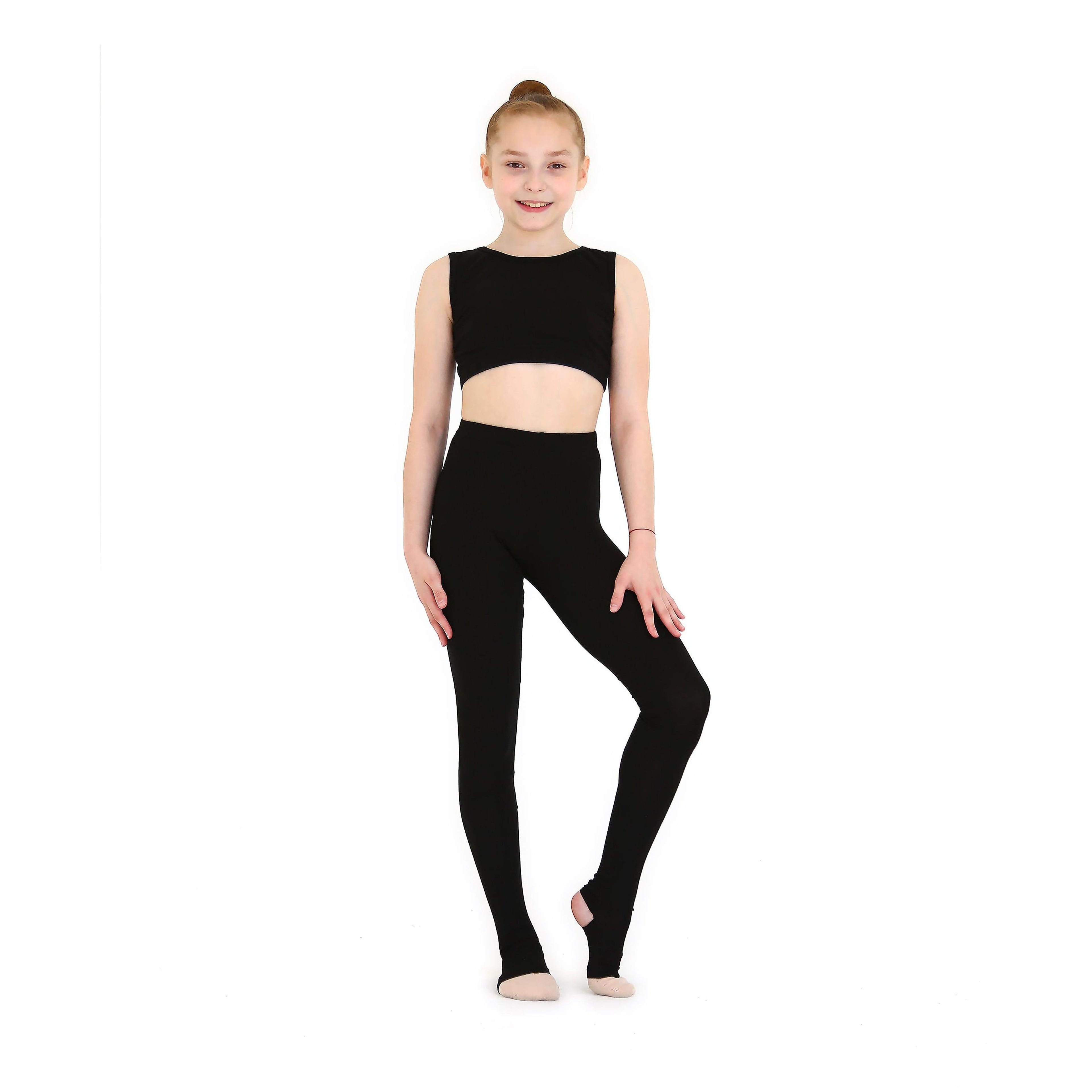 INDIGO Black Half-Foot Rhythmic Gymnastics Leggings