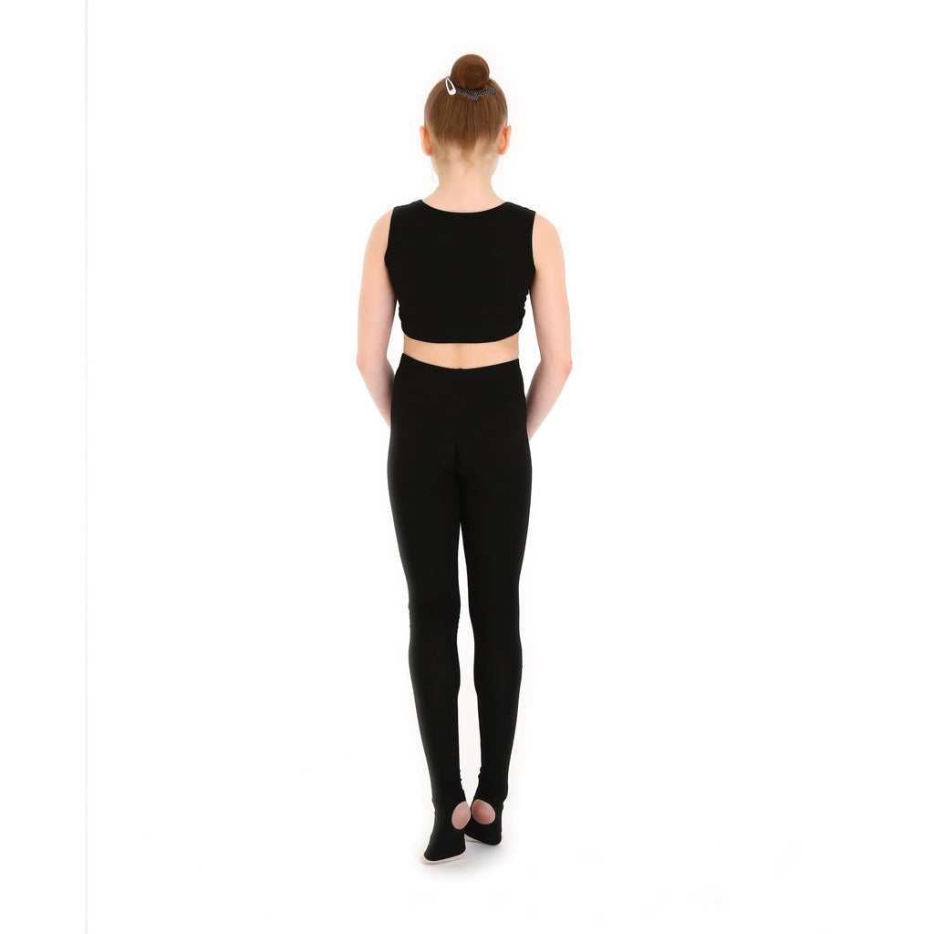 INDIGO Black Half-Foot Rhythmic Gymnastics Leggings