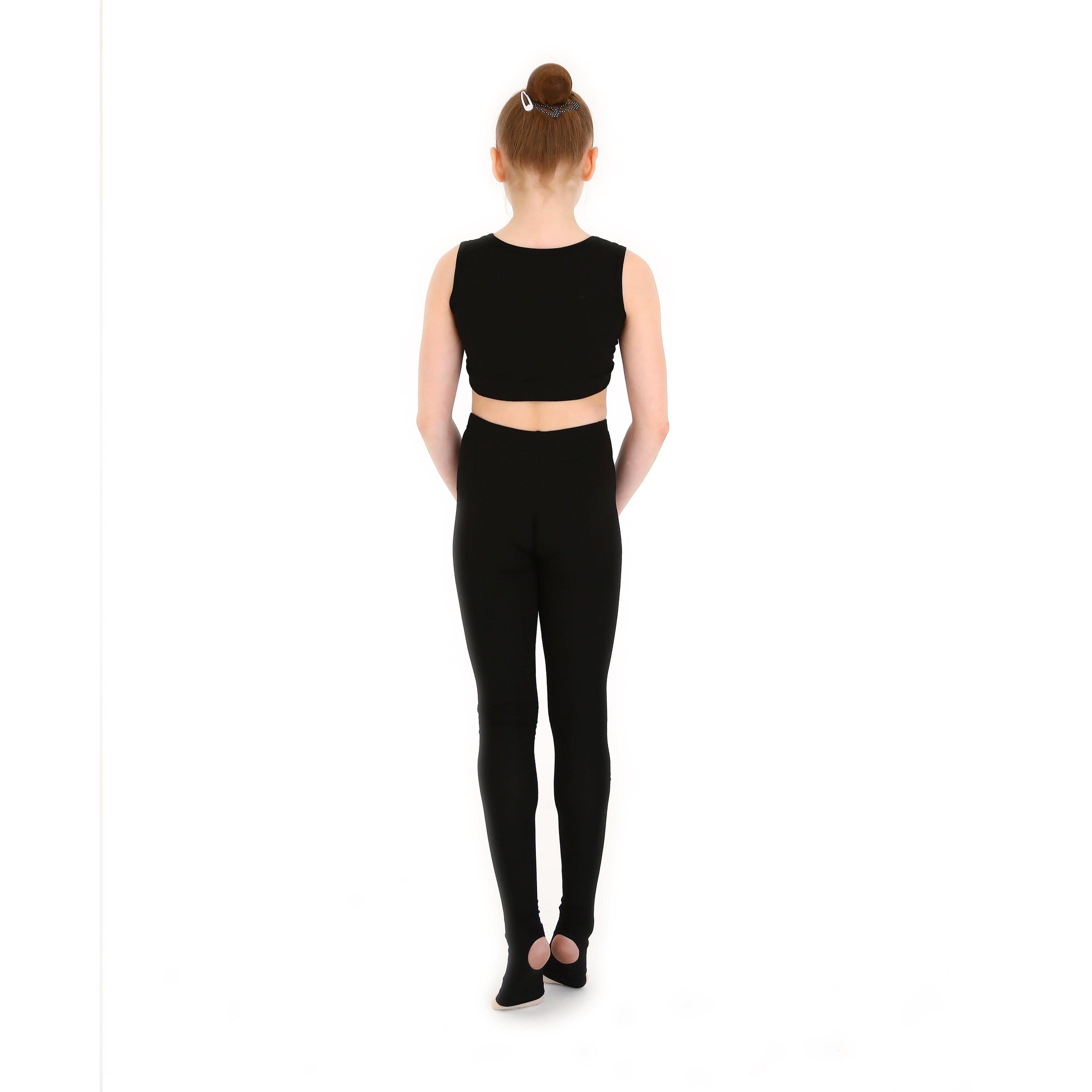 INDIGO Black Half-Foot Rhythmic Gymnastics Leggings