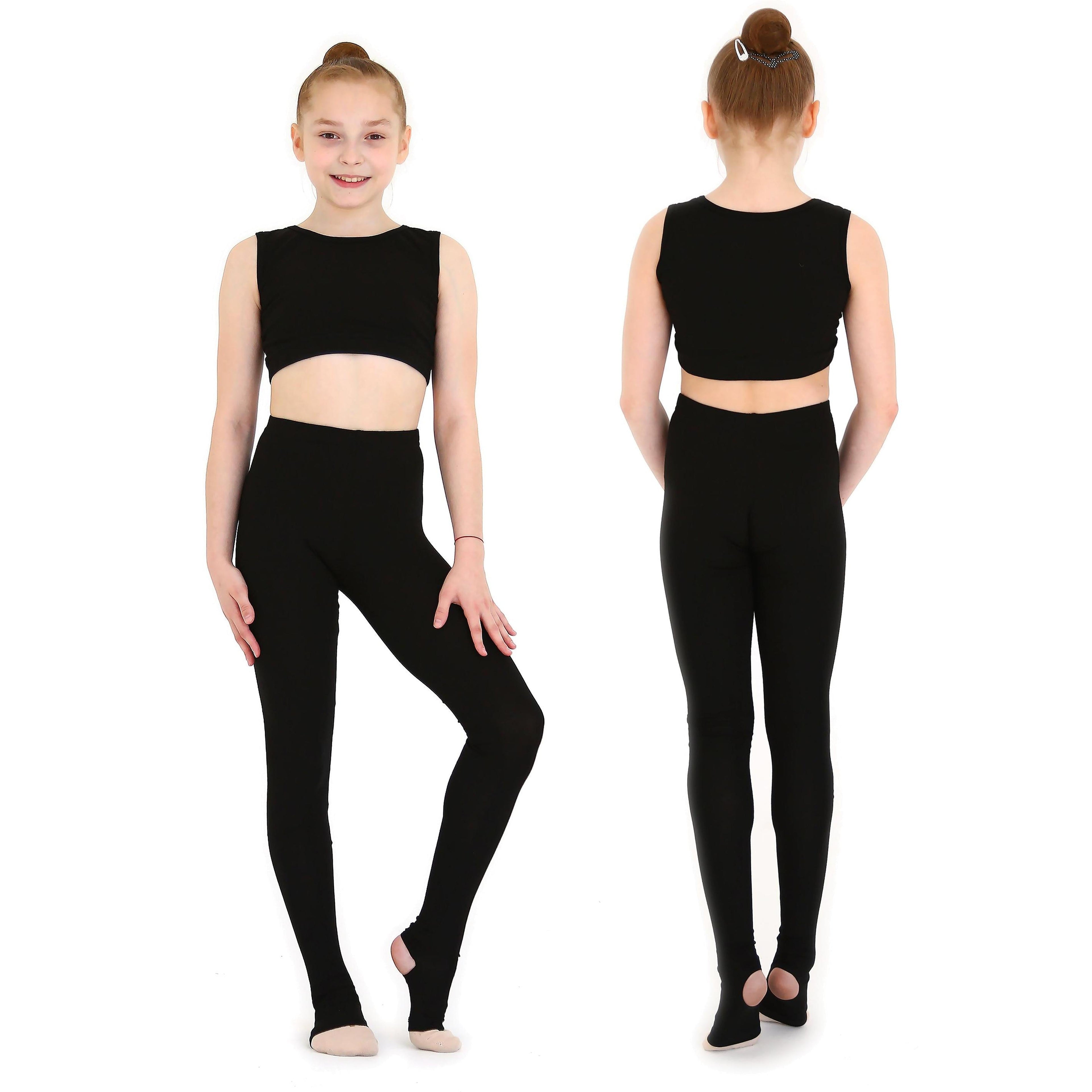 INDIGO Black Half-Foot Rhythmic Gymnastics Leggings
