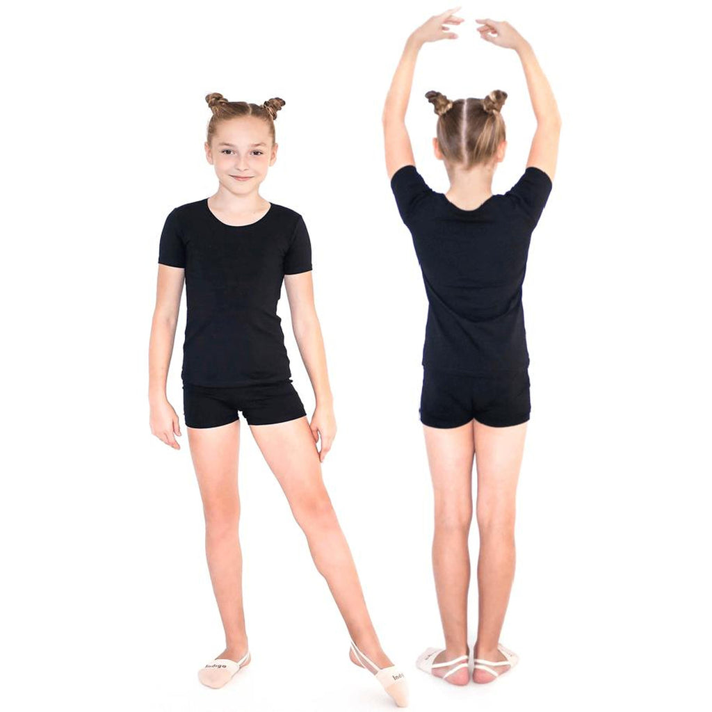 INDIGO Girls' Gymnastics Shorts Black