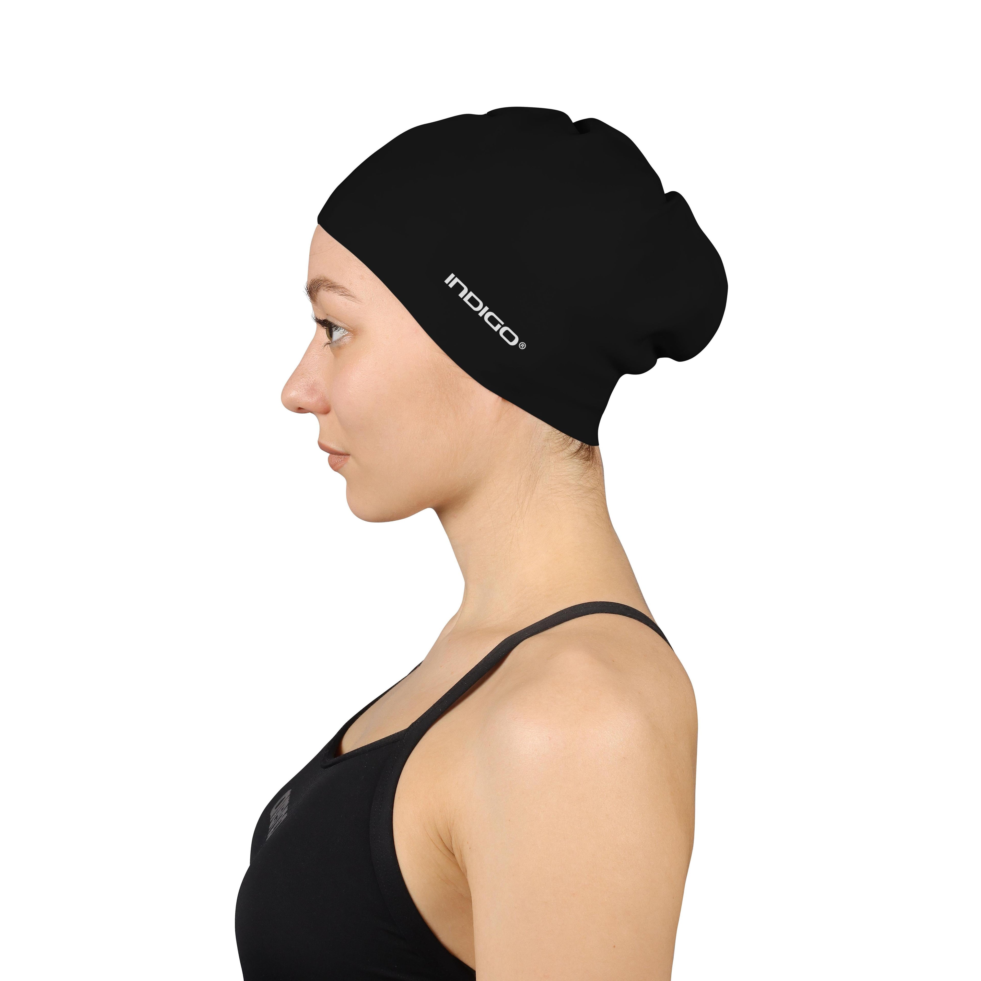 INDIGO Silicone Swimming Cap for Long Hair