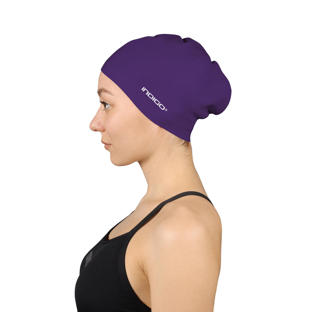 INDIGO Silicone Swimming Cap for Long Hair