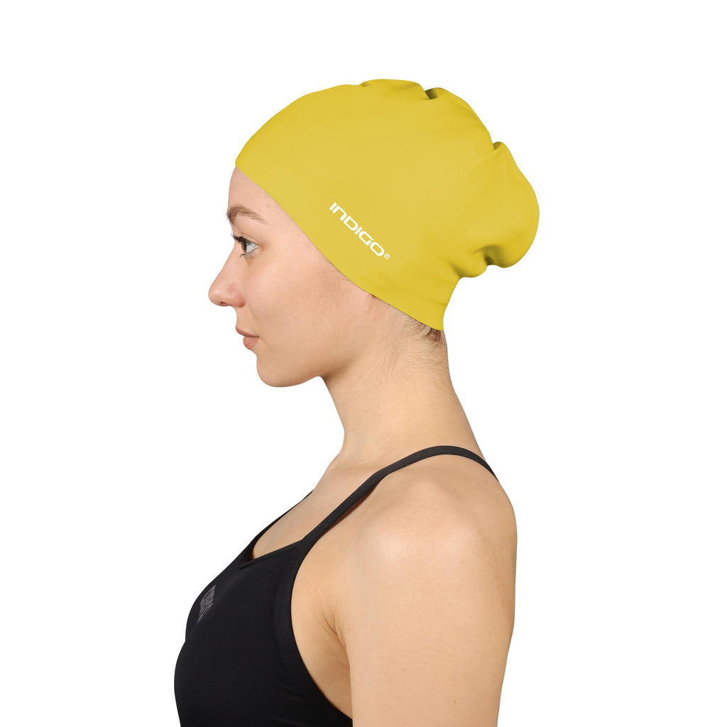 INDIGO Silicone Swimming Cap for Long Hair