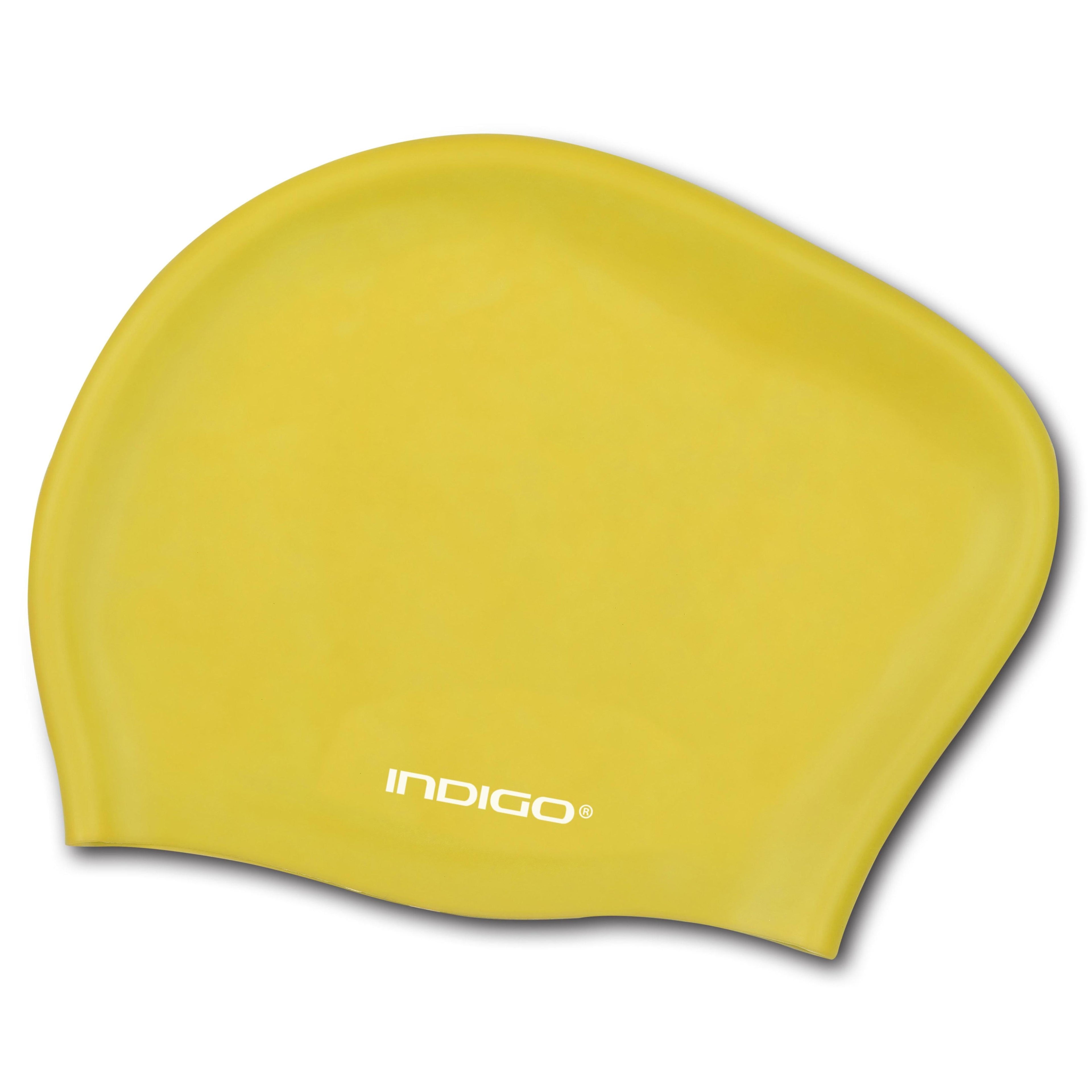 INDIGO Silicone Swimming Cap for Long Hair