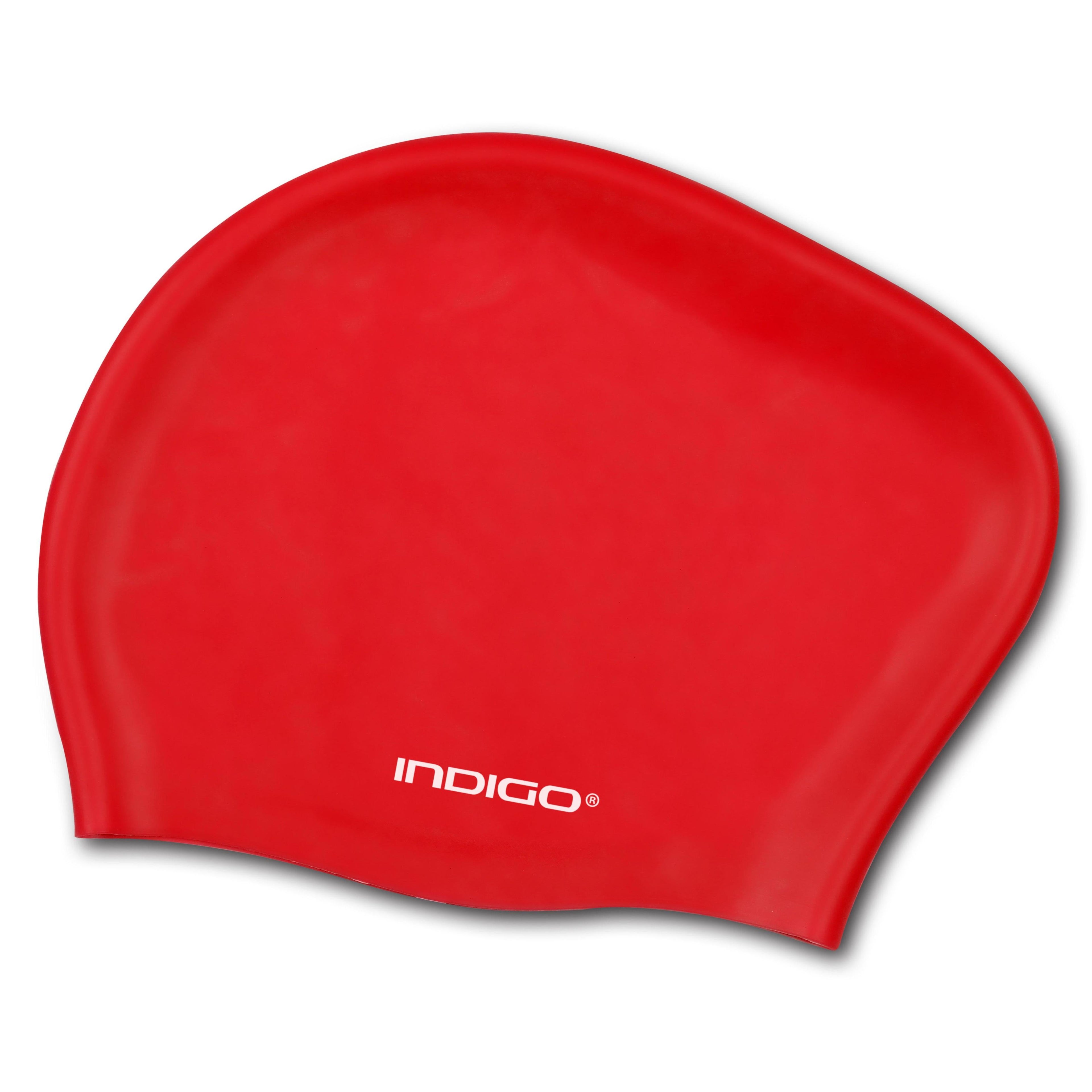 INDIGO Silicone Swimming Cap for Long Hair