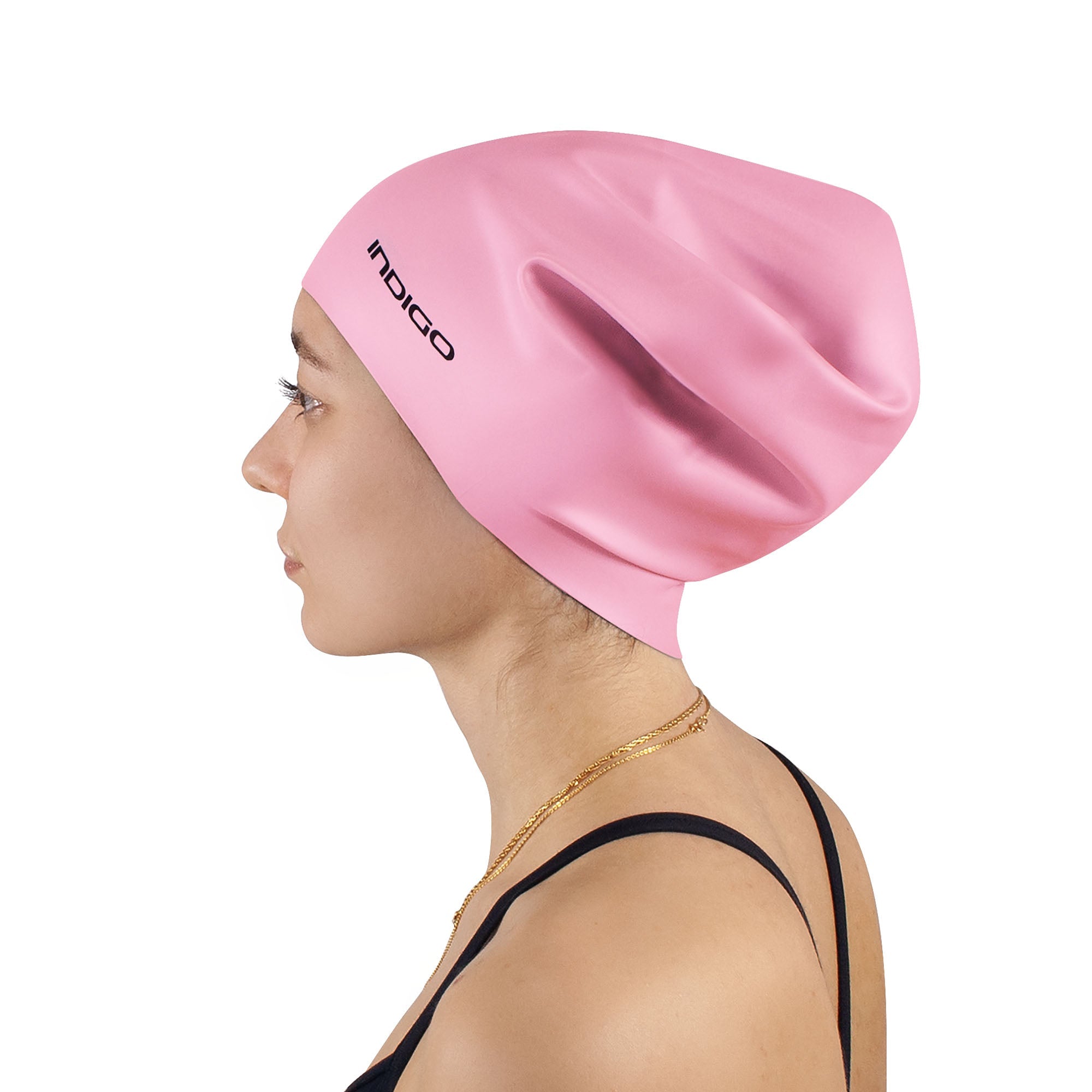 Indigo Extra Large Silicone Swimming Cap for Long Hair