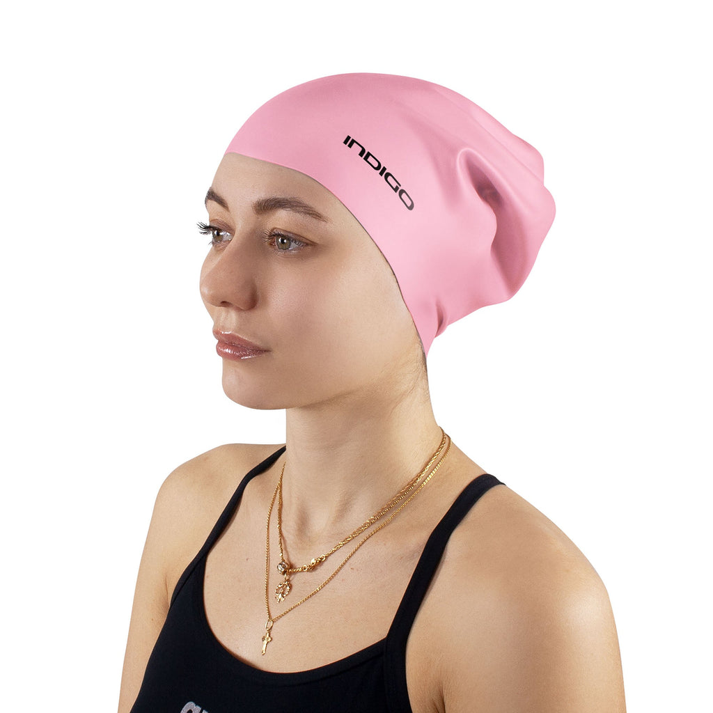 Indigo Extra Large Silicone Swimming Cap for Long Hair