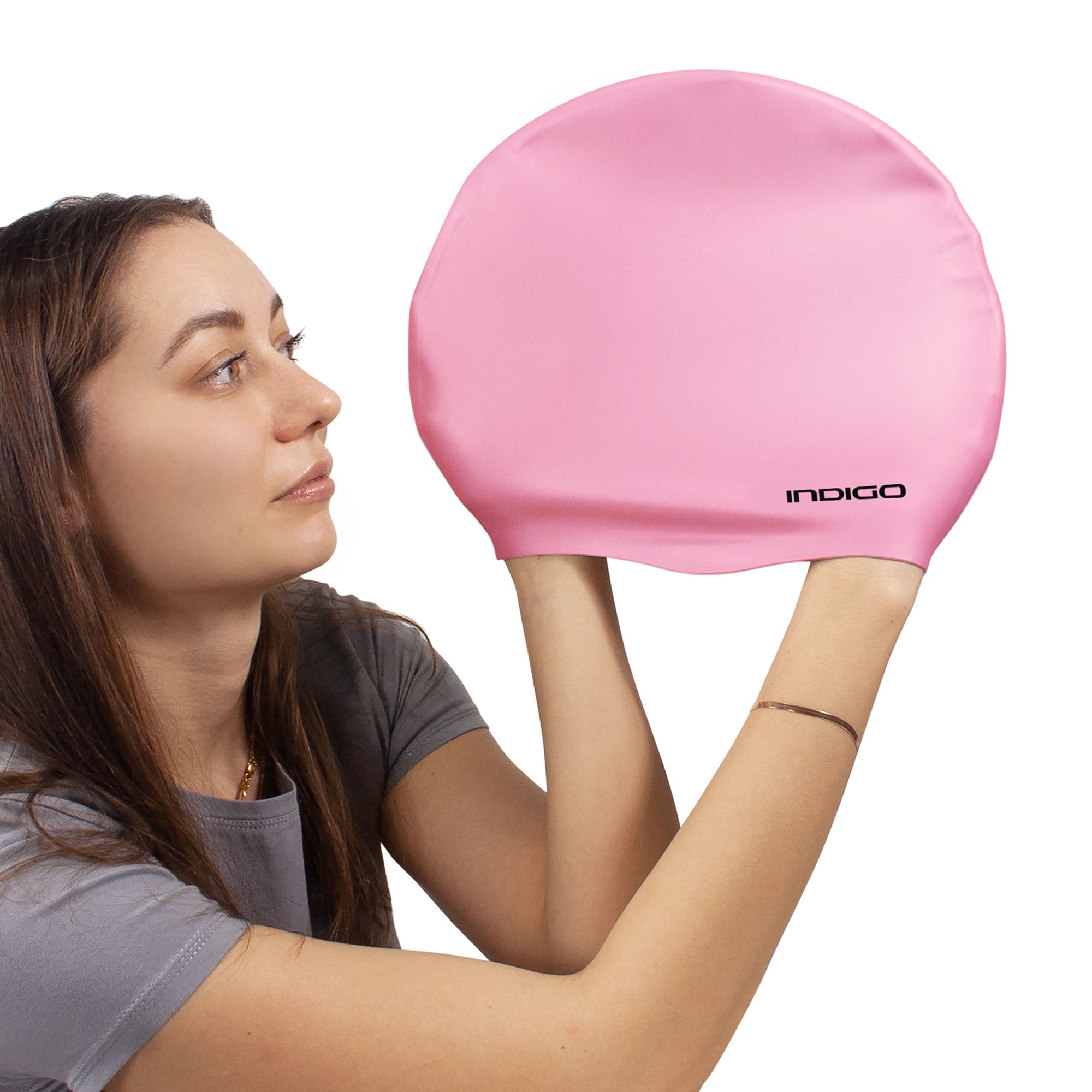 Indigo Extra Large Silicone Swimming Cap for Long Hair