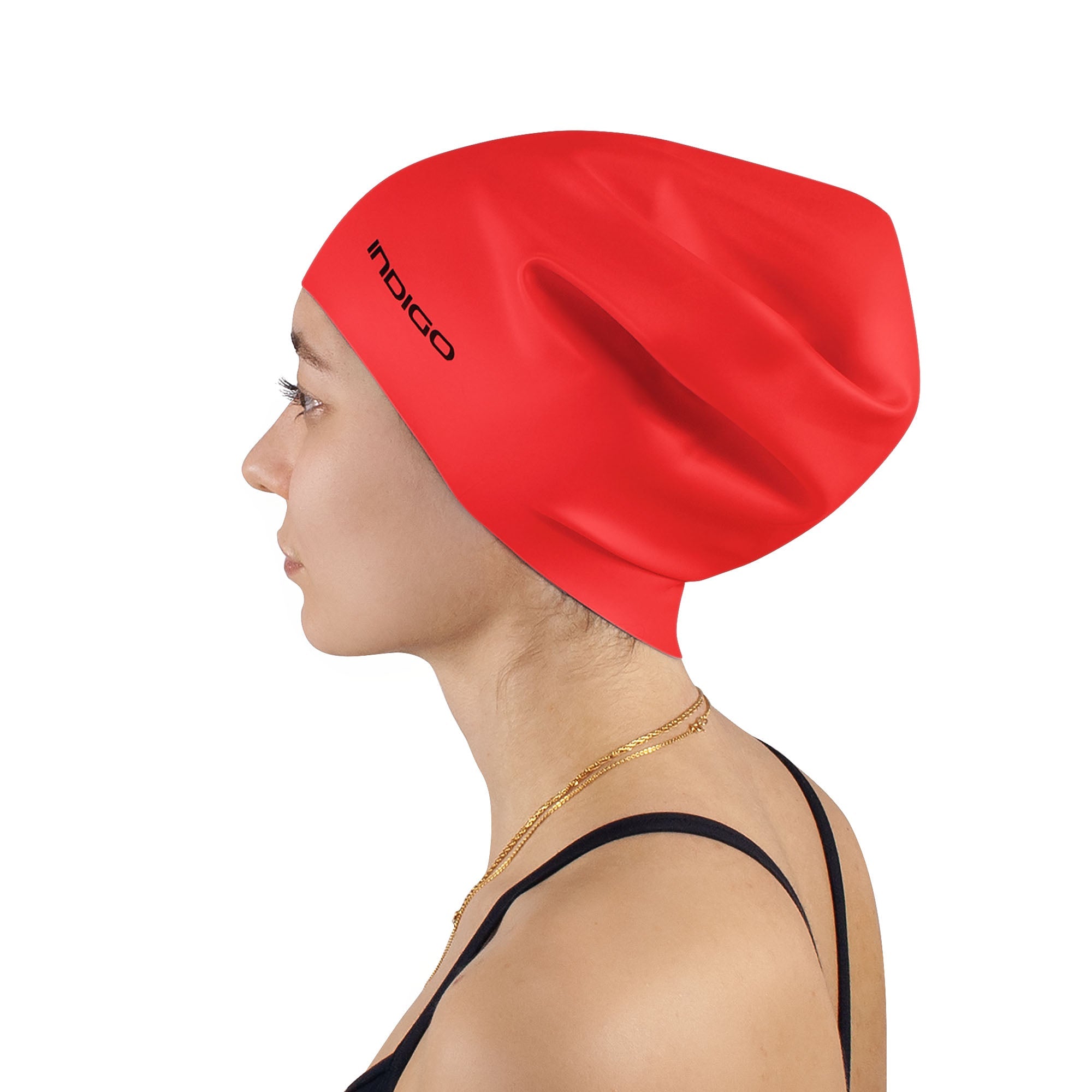 Indigo Extra Large Silicone Swimming Cap for Long Hair