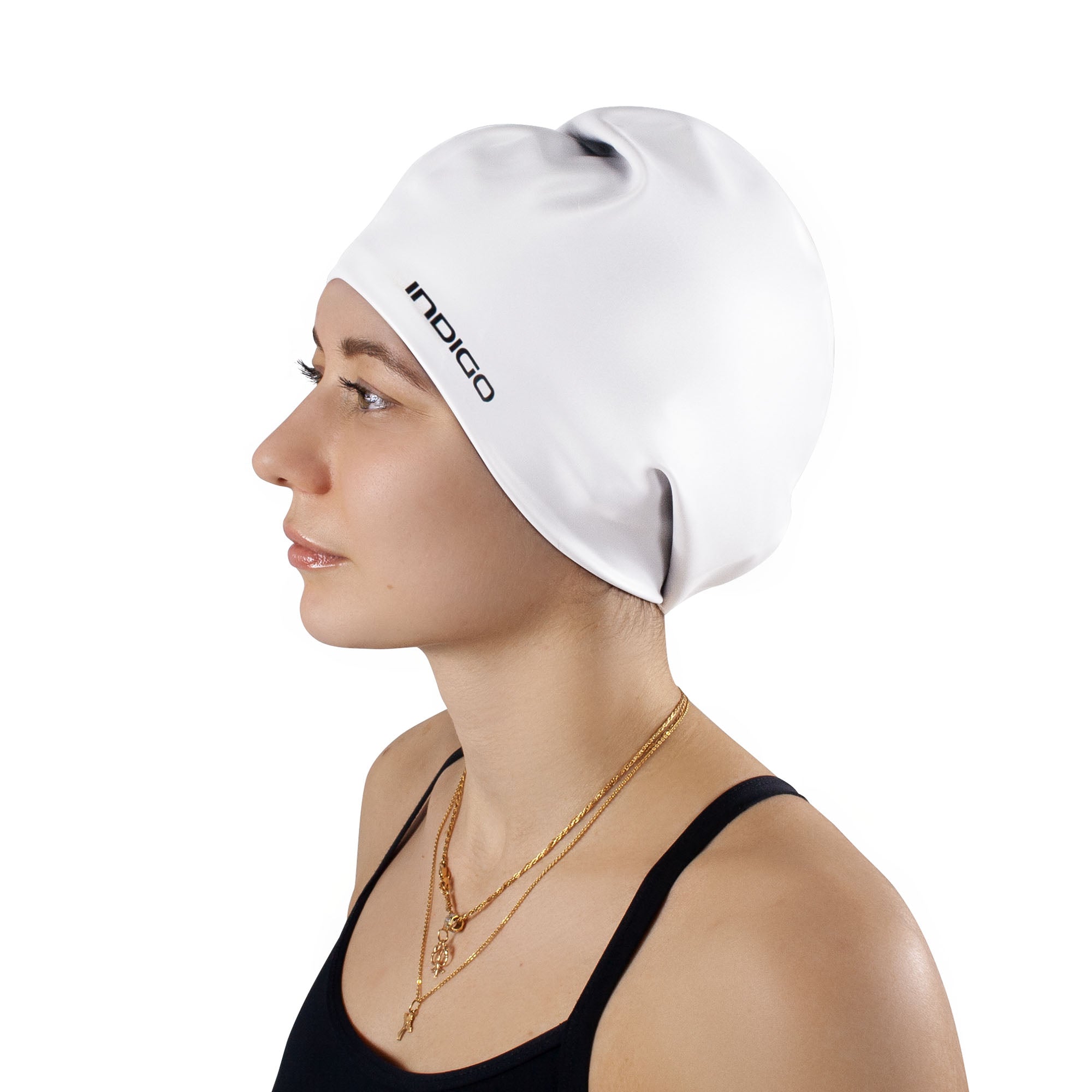 Indigo Extra Large Silicone Swimming Cap for Long Hair