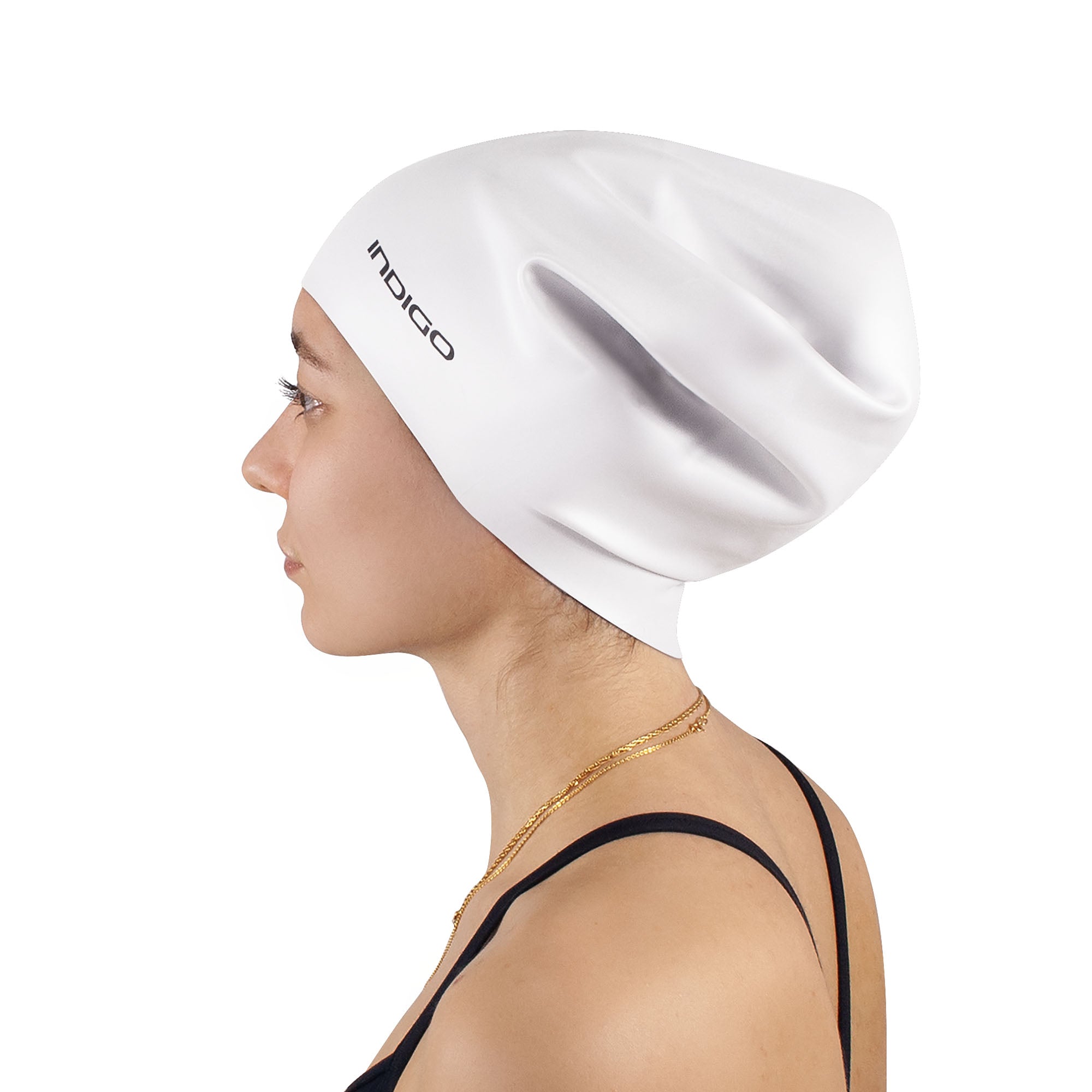 Indigo Extra Large Silicone Swimming Cap for Long Hair