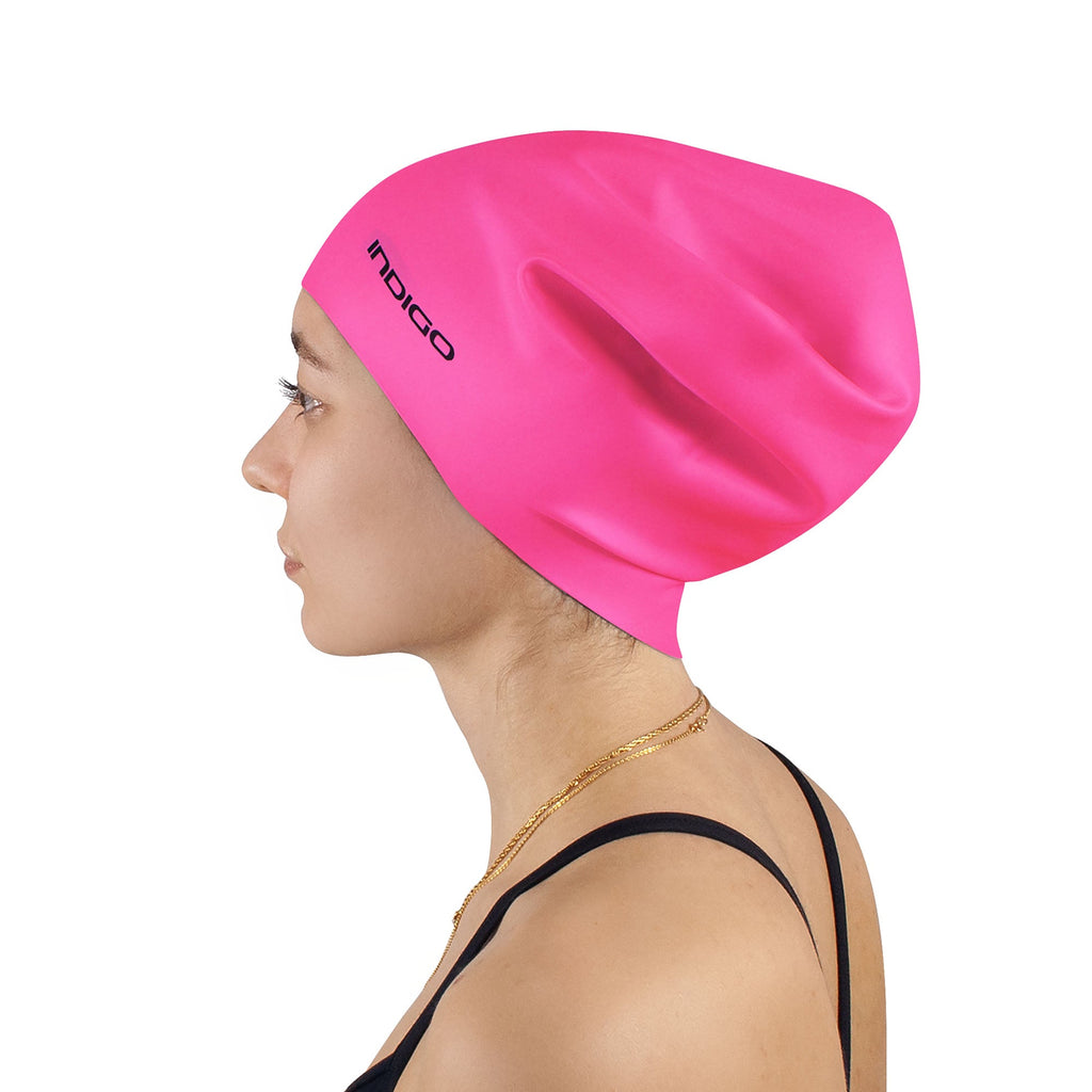 Indigo Extra Large Silicone Swimming Cap for Long Hair