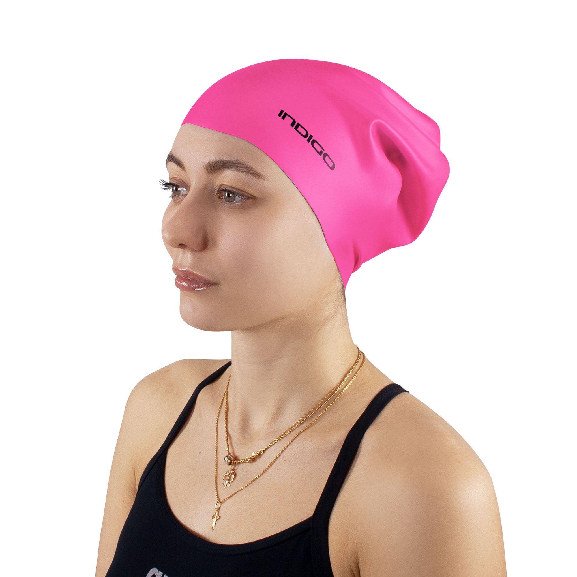 Indigo Extra Large Silicone Swimming Cap for Long Hair