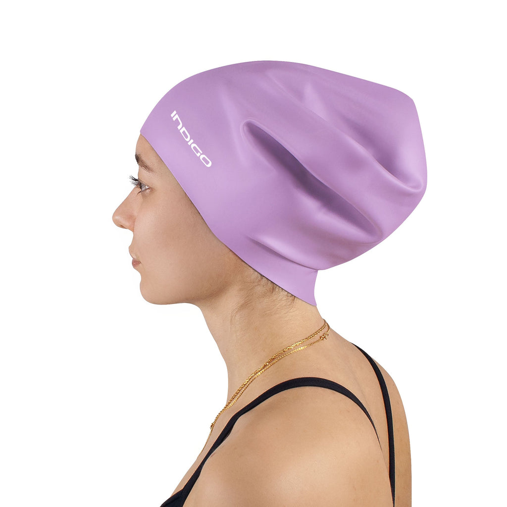Indigo Extra Large Silicone Swimming Cap for Long Hair