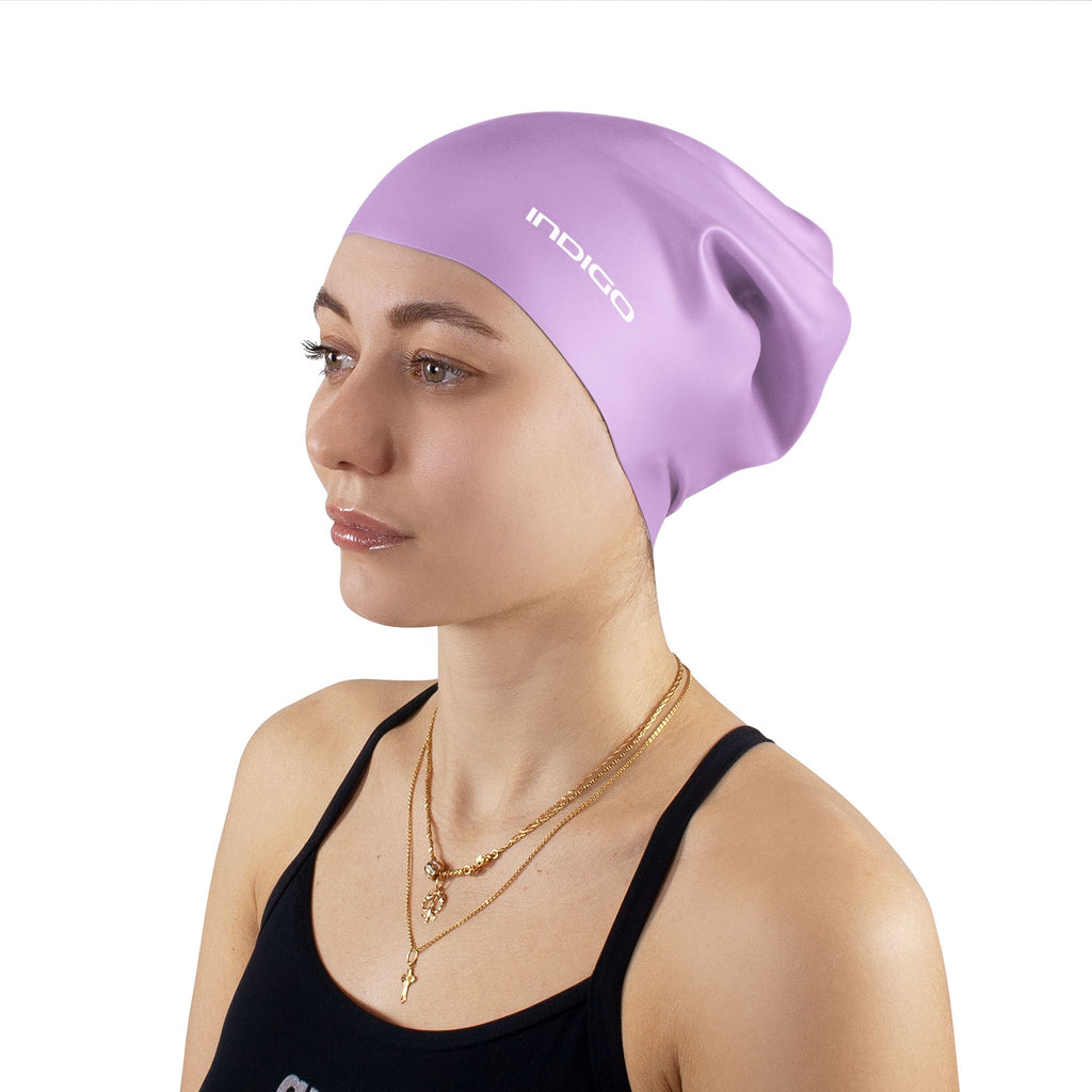 Indigo Extra Large Silicone Swimming Cap for Long Hair