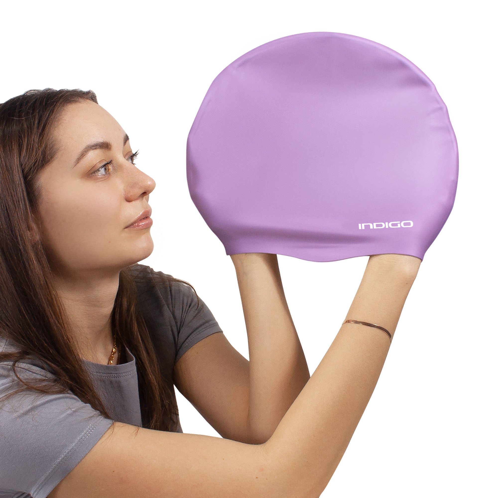 Indigo Extra Large Silicone Swimming Cap for Long Hair